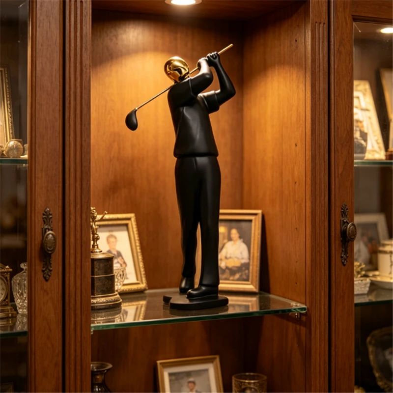 Resin Handicraft Sportsman Artificial Figure Sculpture Golf athlete Decorative Figurines Home Decoration Accessories party favor