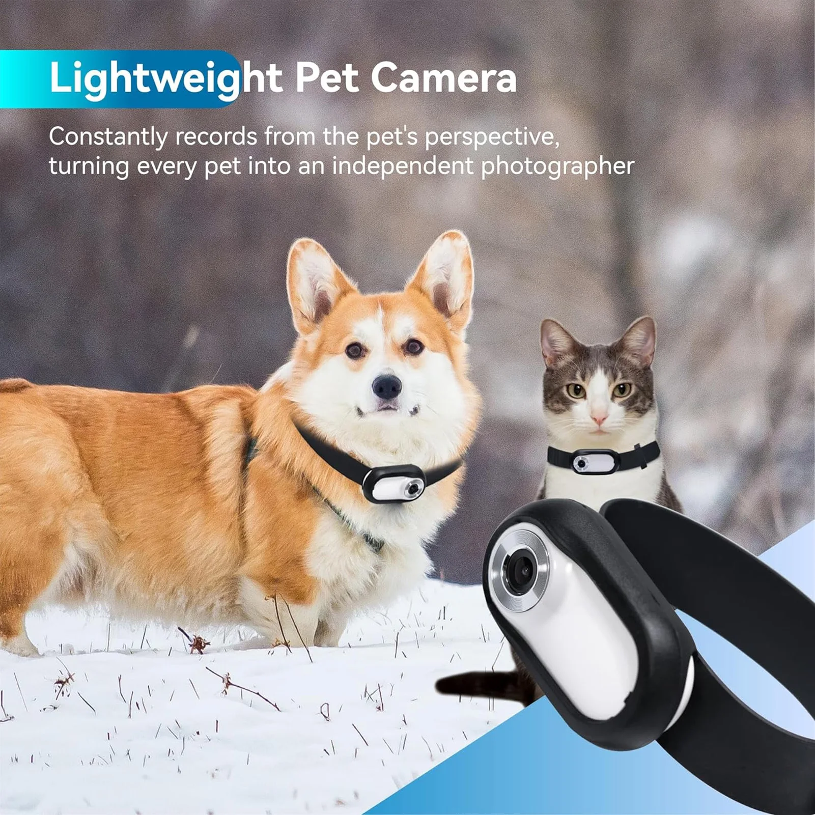 

zk30 Pet Collar Camera Full HD 90 Degree Wide Angle Small Dog Cat Action Camera with Video Records for Indoor Outdoor