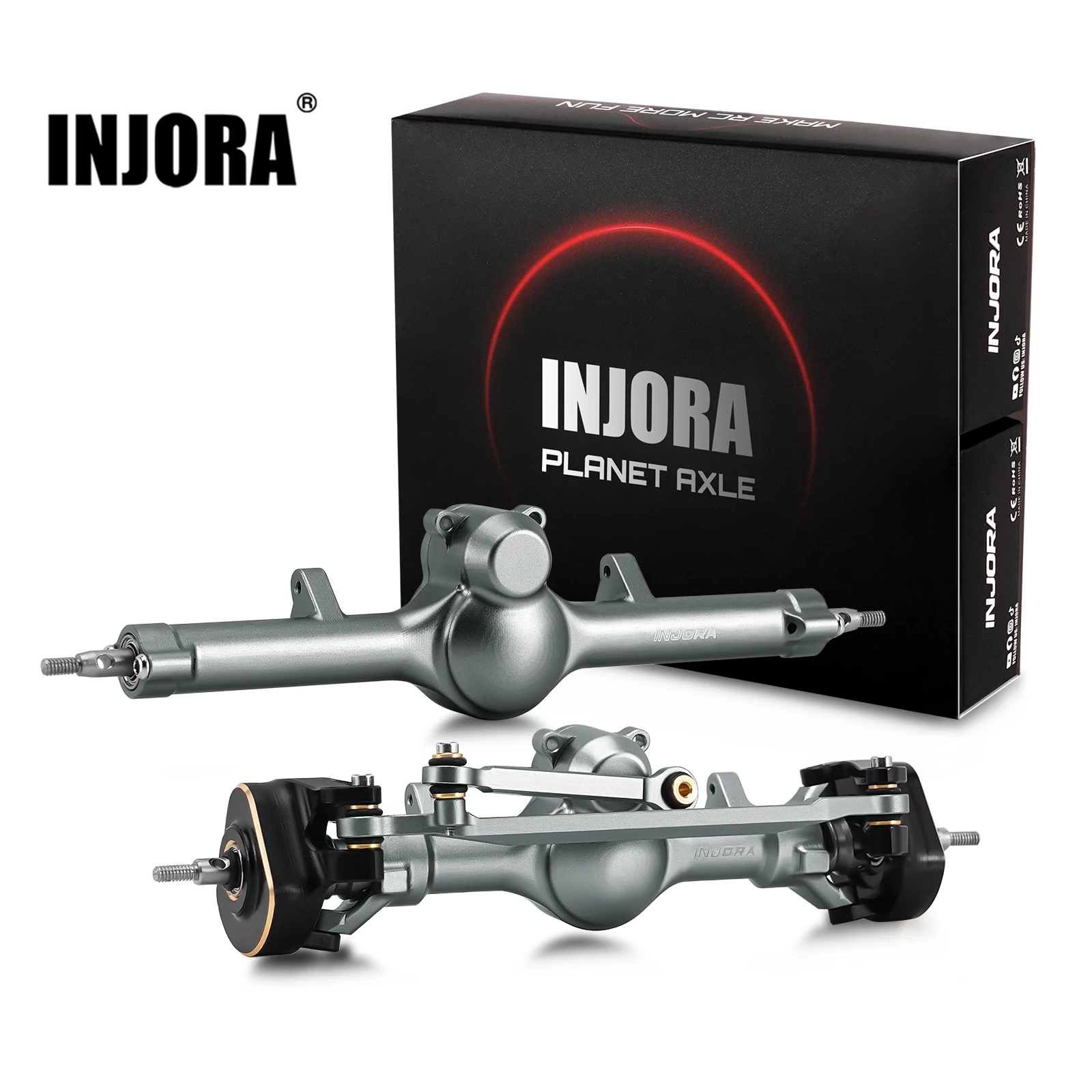 INJORA +4mm Planet Axles with Double Joint Shafts & Brass Steering Knuckles for 1/24 Axial SCX24
