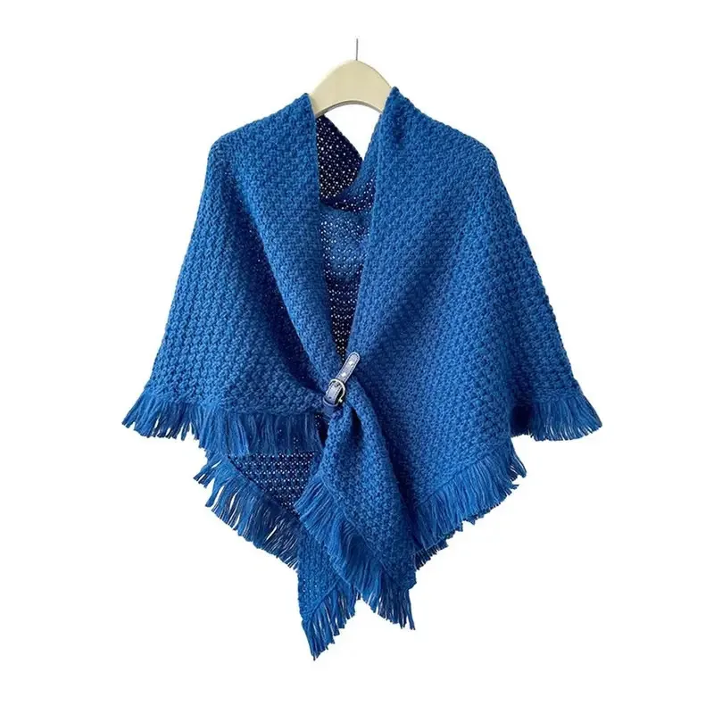 الخريف والشتاء الدافئة الجلود مشبك الرأس محبوك الرأس النسخة الكورية من الموضة الجديدة مثلث شبكة الأحمر مشبك وشاح #5