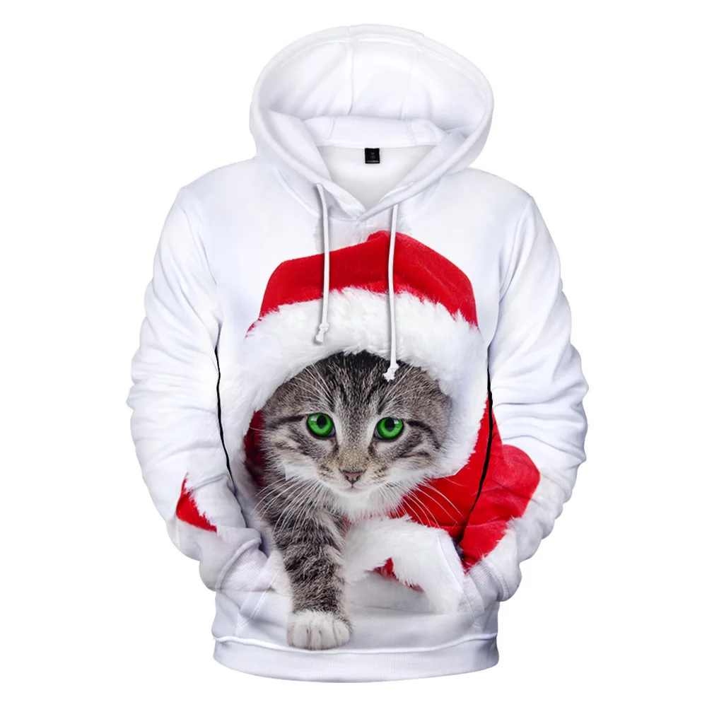 2023 Herfst/Winter Trui Kersttrui Kerstmuts Saint Sneeuwpop Trui Digitale Print Hoodie Trui Heren Trui A05