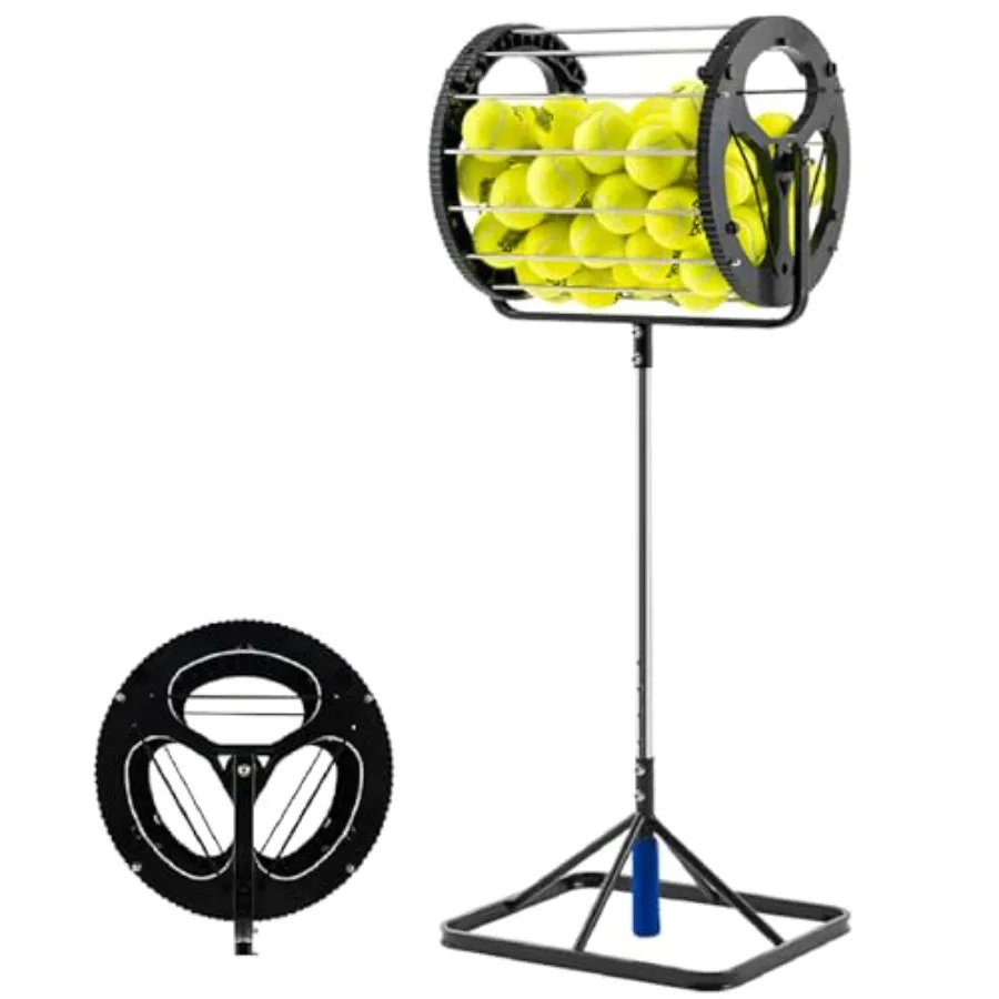 

Tennis Ball Hopper Automatic Balls Receiver Tennis Ball Picker Upper with Handle Height Adjustable for Storage and Quick Pickup