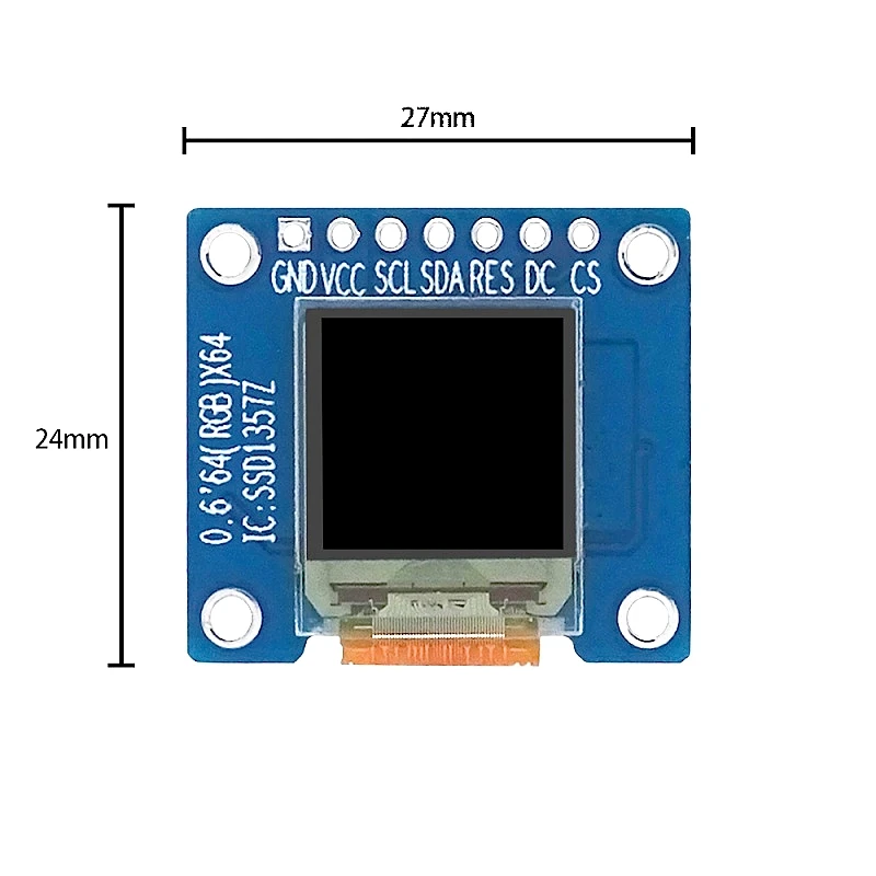 Imagem -06 - Exposição Colorida de Oled 0.6 Polegadas 64x64 Rgb Ssd1357