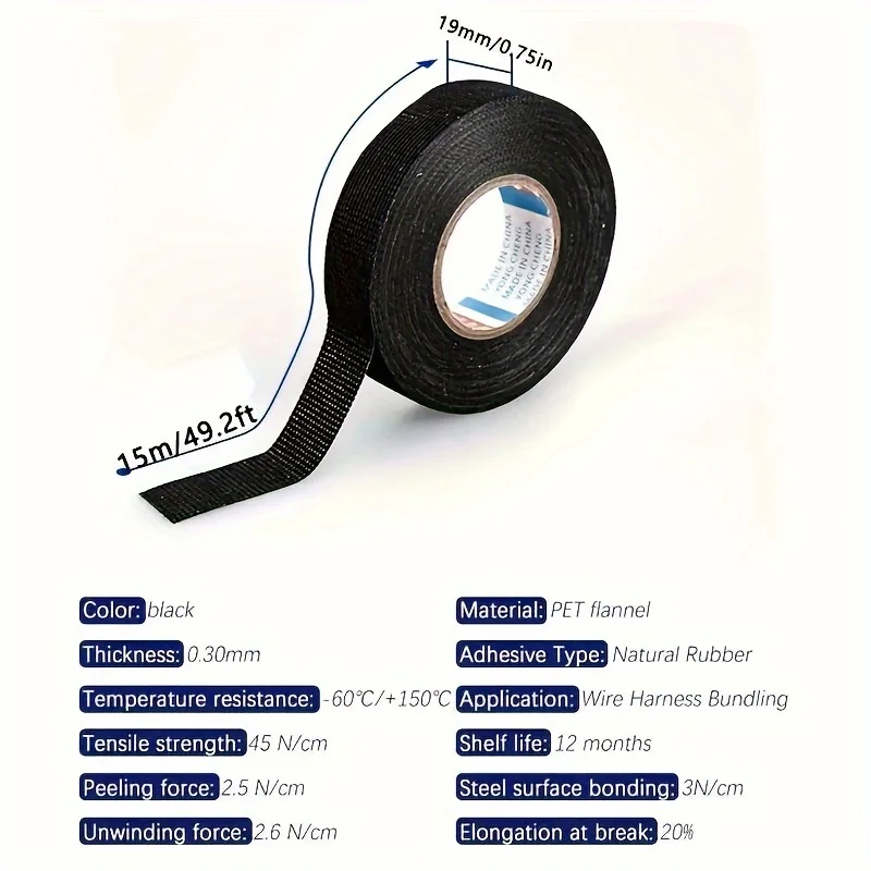 Versatile 15M Cloth Tape for Efficient Cable Management - Durable, Multi-Width, Ideal for Hotels, Offices, and Commercial Spaces