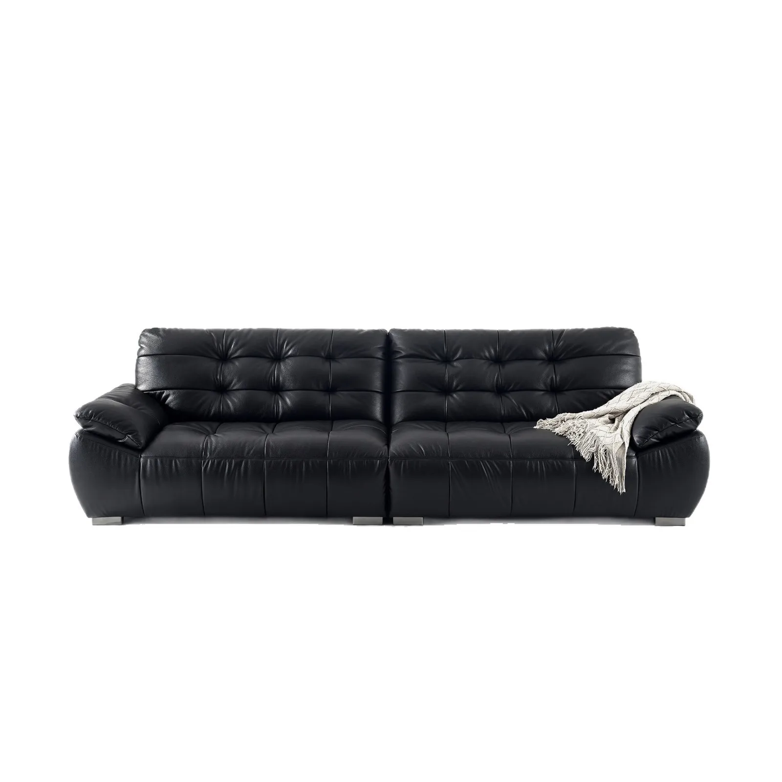 

Cowhide Italian minimalist new small apartment living room straight row black