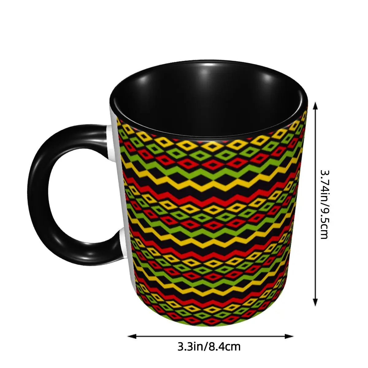 DIY Jamaica Reggae Rasta Stripe Ceramic Mug Customized Coffee Cups Creative Present