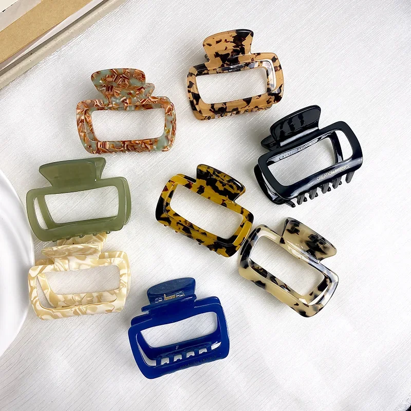 

New Retro Hollowed Out Acetate Grab Clip Elegant Korean Crab Ponytail Braid Grab Clip Accessories for Girls Jewelry Gifts