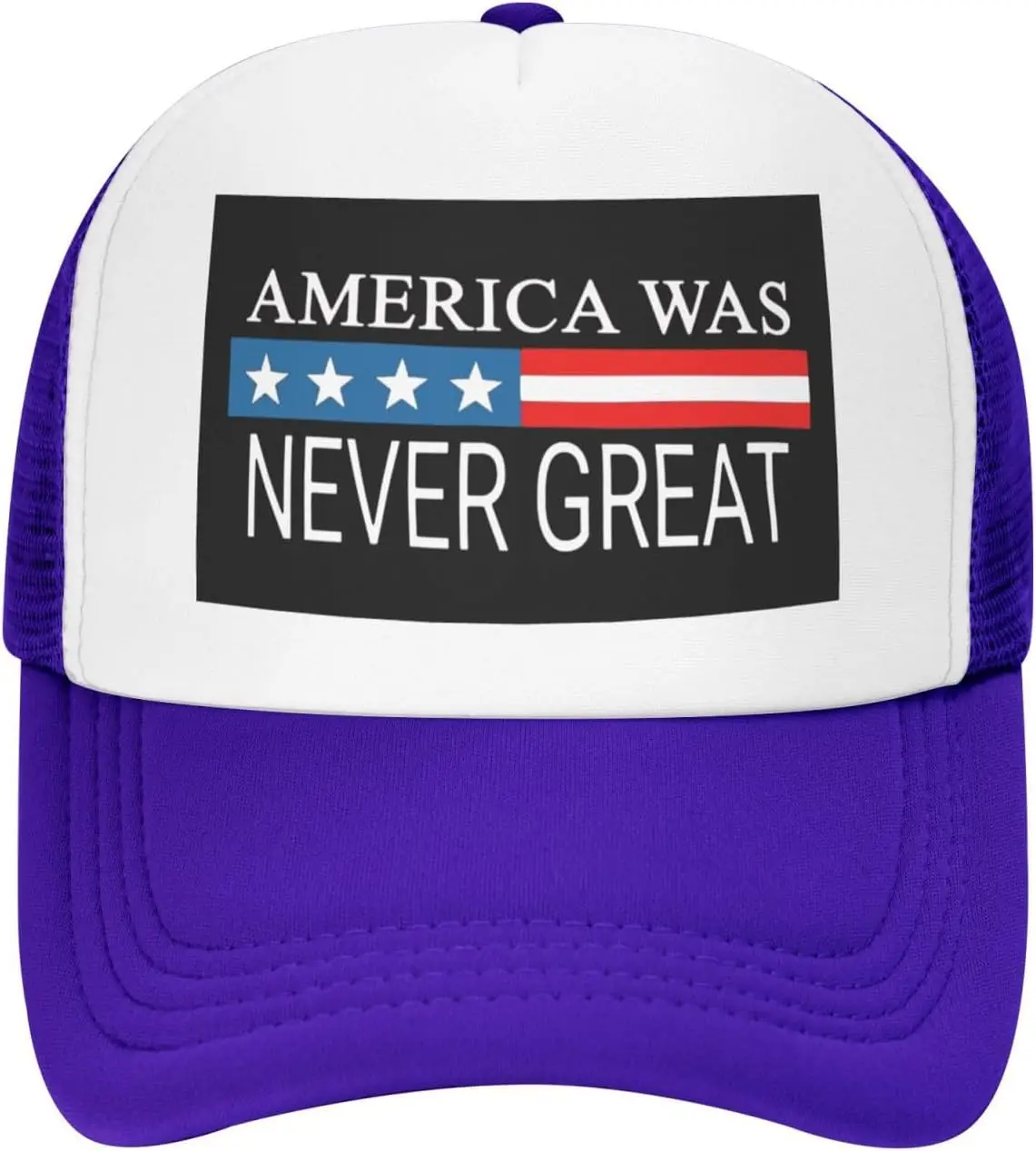 America-Was-Never-Great-Trucker-Hat-Unisex-Adjustable-Mesh-Baseball-Cap-for-Outdoor-Casual-Wear