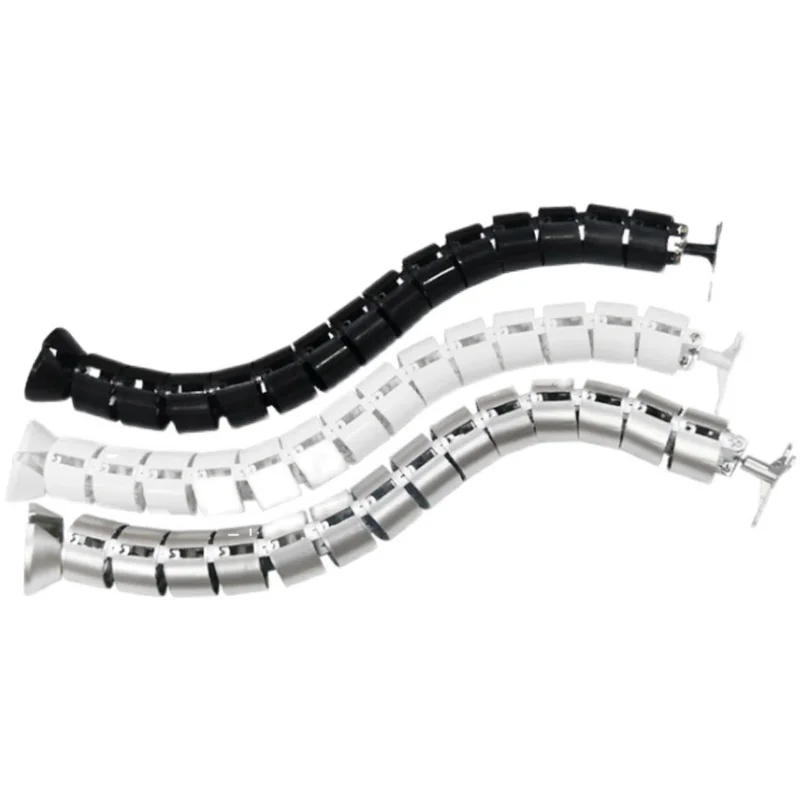 Thickened ABS Plastic Computer Desk Bottom Serpentine Threading Pipe for Conference Room Hidden Wire Routing Groove Cable Manage