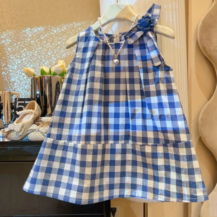 

Платья для девочек, лето 2025 г., детское модное платье принцессы без рукавов для маленьких девочек, одежда для детей, наряды для дня рождения, платье, 7 лет