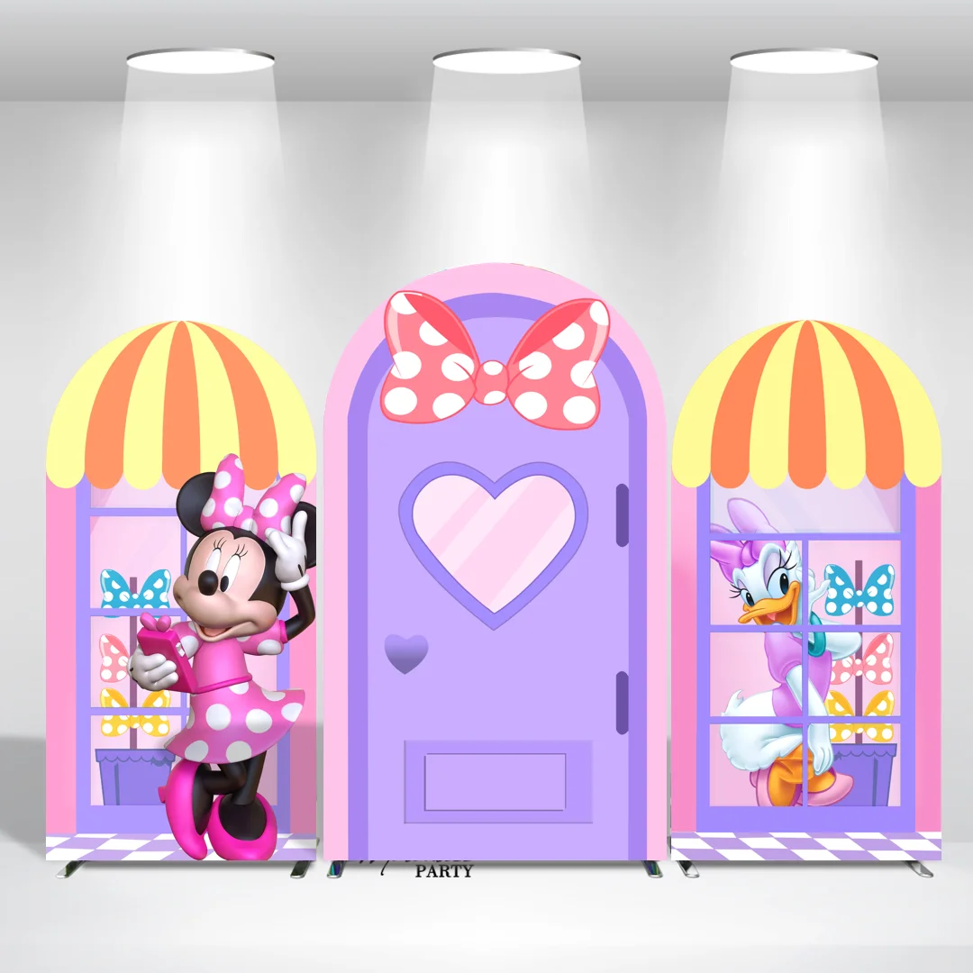 Minnie Mouse Donald Duck Baby Shower Birthday Party Decoration Arch Backdrop Cover