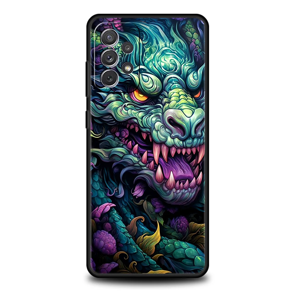 Dragon Phone Case for Samsung Galaxy A15 A14 A25 A54 A34 A51 A71 A72 A73 A32 A52 A52S A11 A21S A31 A41 5G Soft Shell Capas Bags