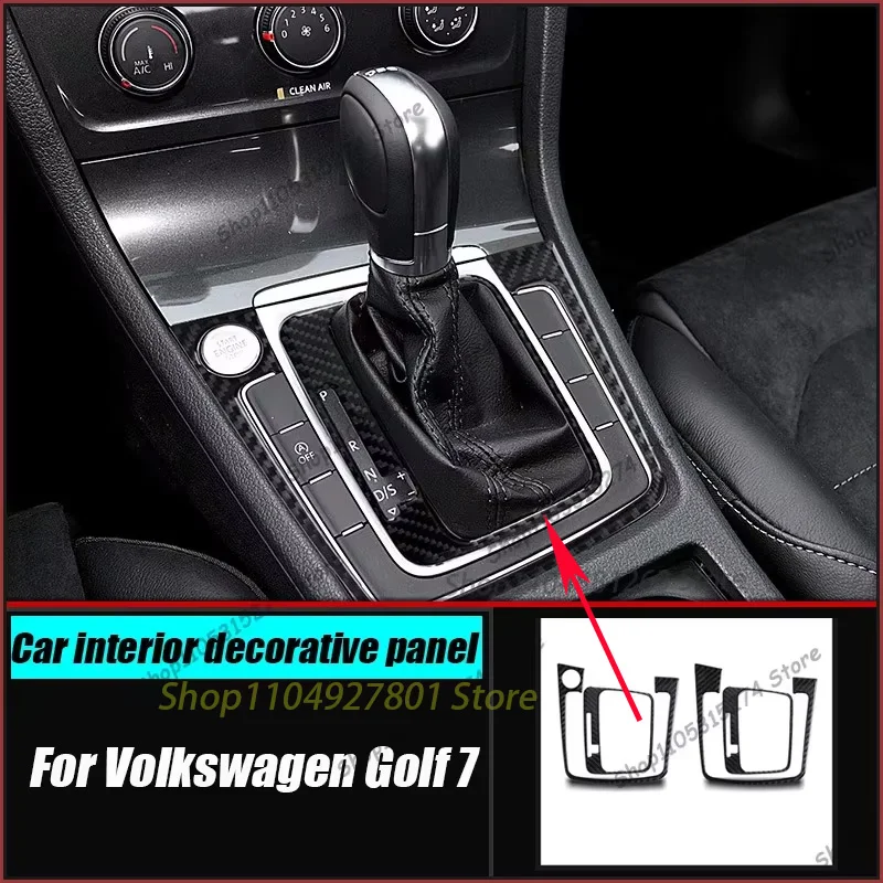 Car  Modification For Volkswagen Golf 7 Carbon Fiber Central Control Gear Panel Decoration Sticker Golf Rline