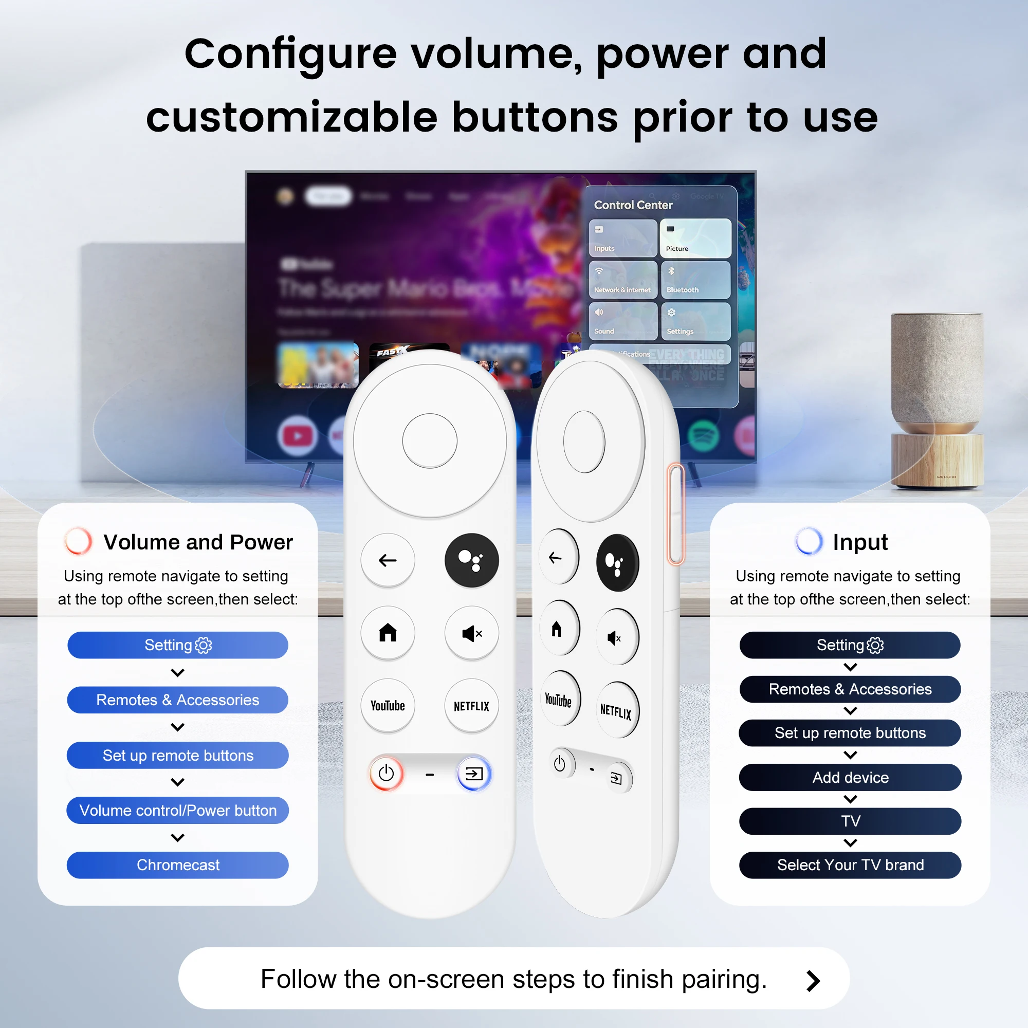 Ersatz-Sprachfernbedienung für Google Chromecast TV-Streamer 4K Kompatibel mit Streaming-Media-Player-Fernbedienung – Detail 5