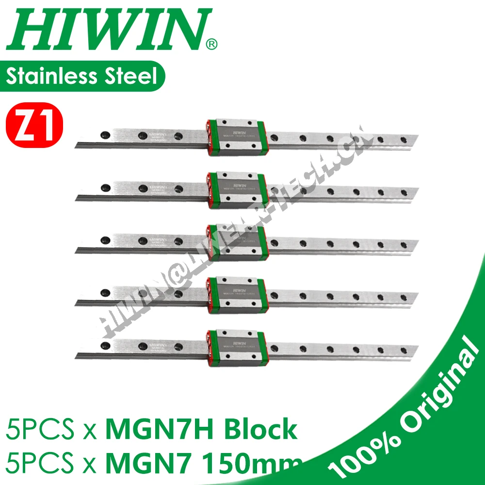 Voron 0 0.1 V02 HIWIN MGN7H 150MM 5PCS Stainless Steel Linear Rail Kit Voron V0 01 02 3D Printer Parts Hiwin Original Linear