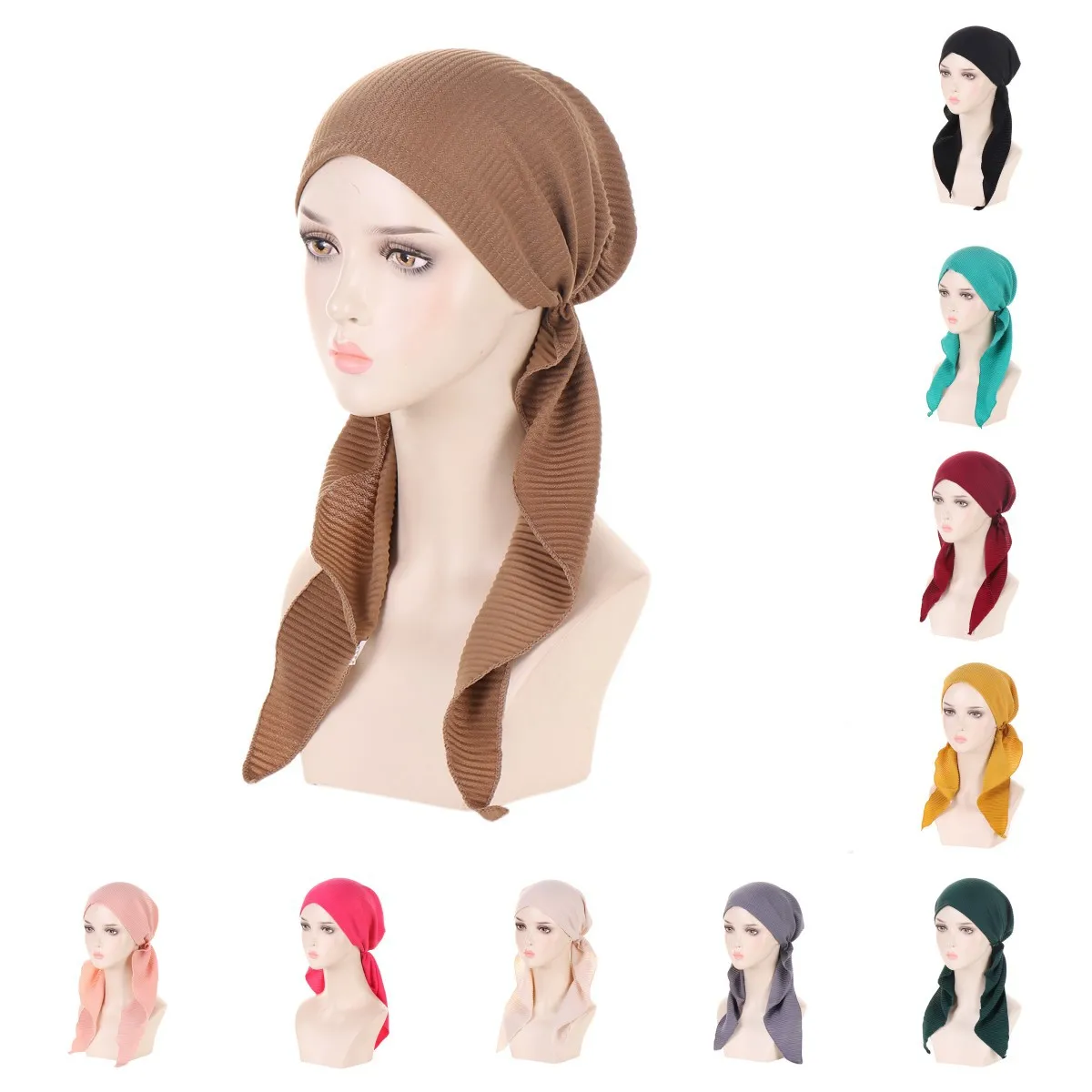 

Solid Color Muslim Women Inner Hijabs Cap Arab Wrap Head Scarf Turban Bonnet Hijab Femme Underscarf Caps Turbante