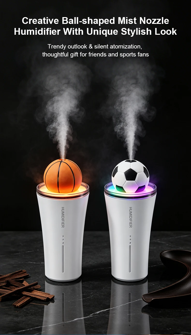 Creative Globe Humidifier Portable Car Cup Humidifier USB Plug-in Silent Desktop Mini Mist 7-Color Light Aromatherapy