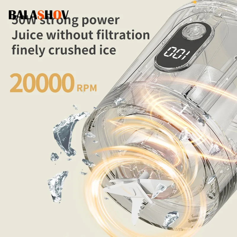 600ML 휴대용 Juicing 컵 다기능 가정용 분쇄 된 얼음 Juicer 야외 USB 충전식 전기 과일 주스 기계