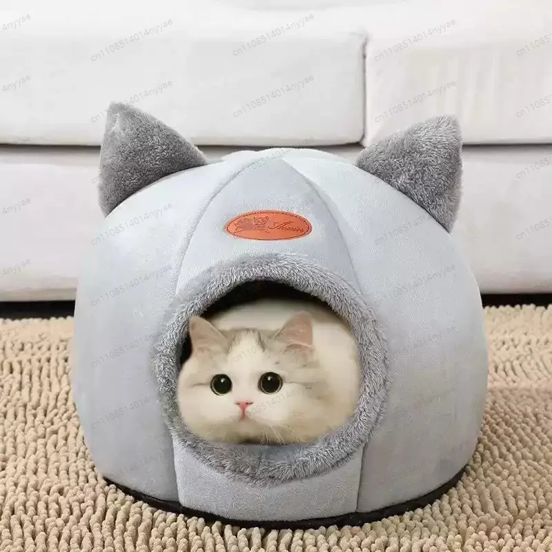 Lovely Cat Pet Dog Cat Beds Nest Deep Sleep Pets Tent Soft Comfortable Semi-enclosed Cat Nest Kennel Autumn Winter Pet Supplies