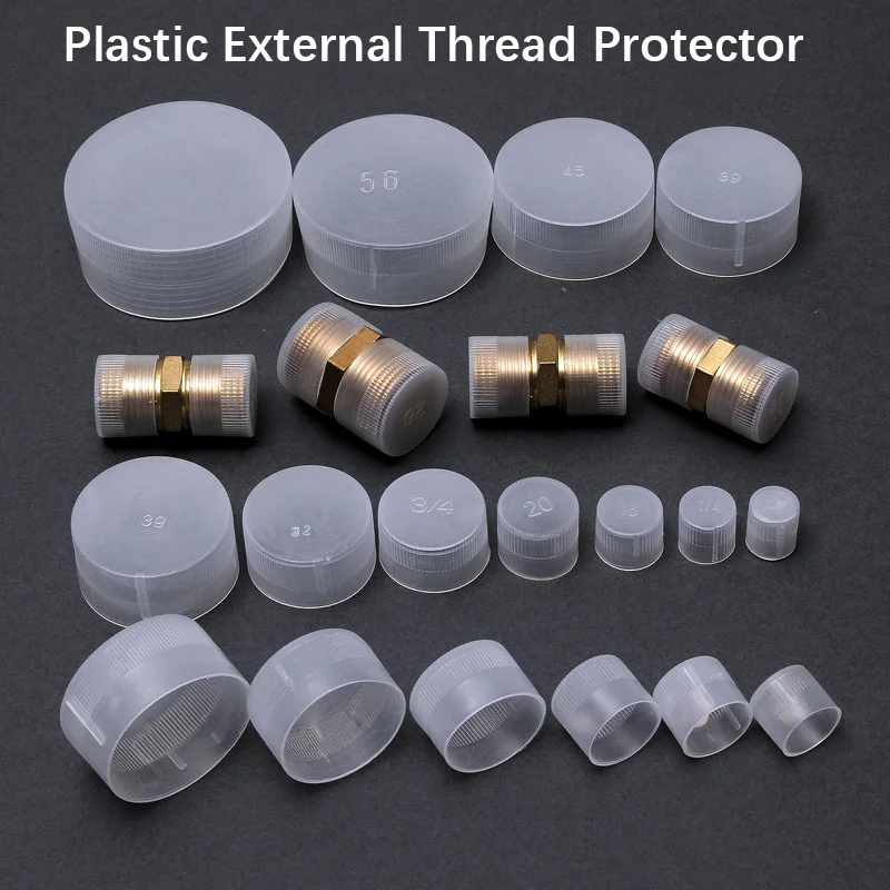 10-100pcs Plastic External Thread Protector, Thread Protector Cap Thread Sleeve, Plastic Tube Cap, White Imperial PE Plastic Cap