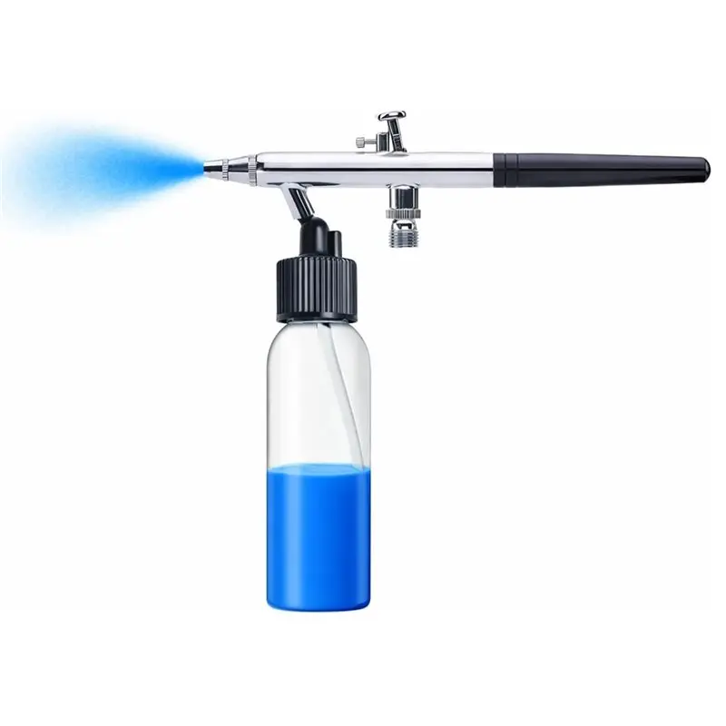 KYCOR-10Pcs Airbrush Siphon Feed Jar, 30CC Plastic Bottles With Dual-Action Lid Adapter And Caps Airbrush Accessories