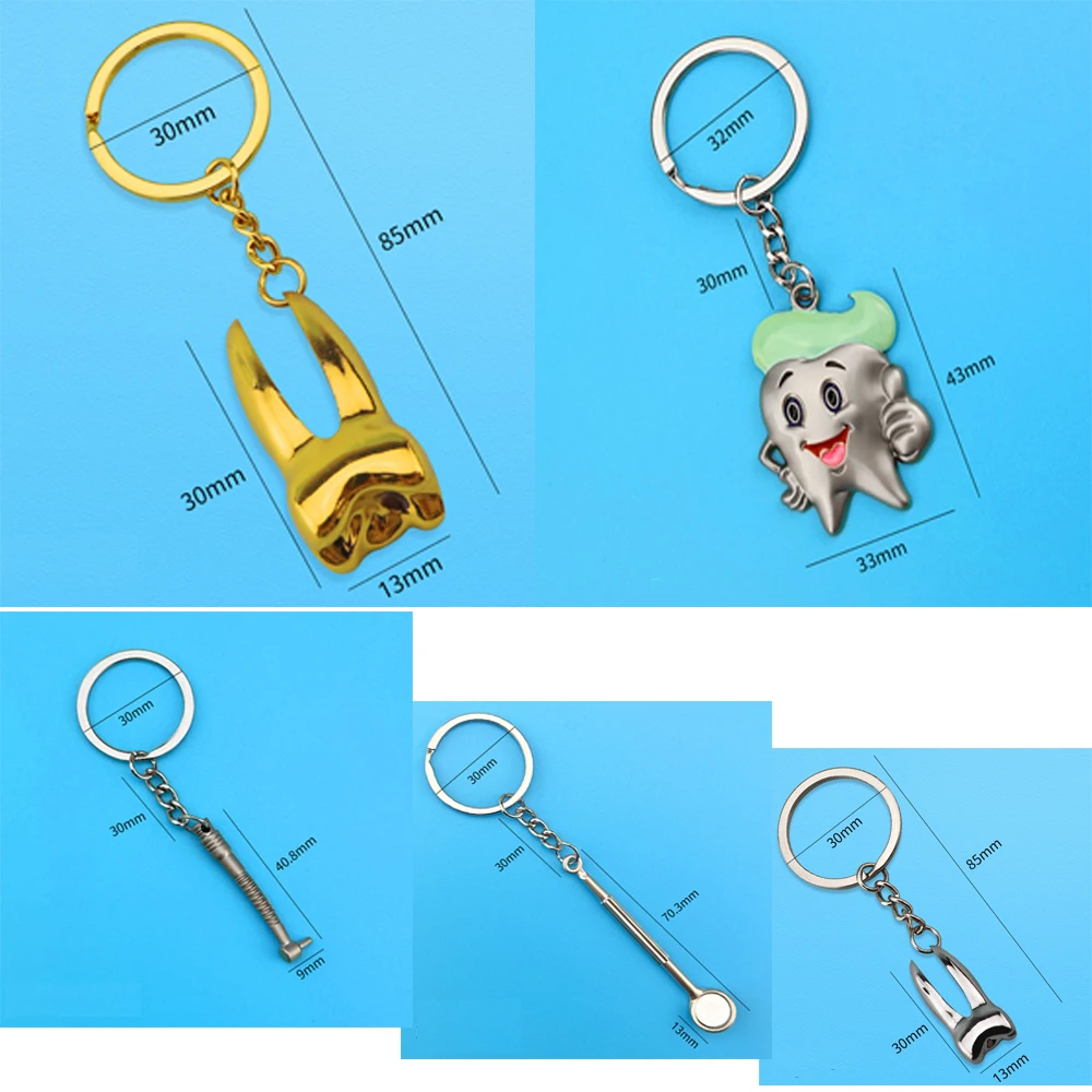 Dental Tooth Keychain Dentist Keychain Teeth Key Chain Protection Dental Health Dentist Gift Decoration Pendant Dental Gift