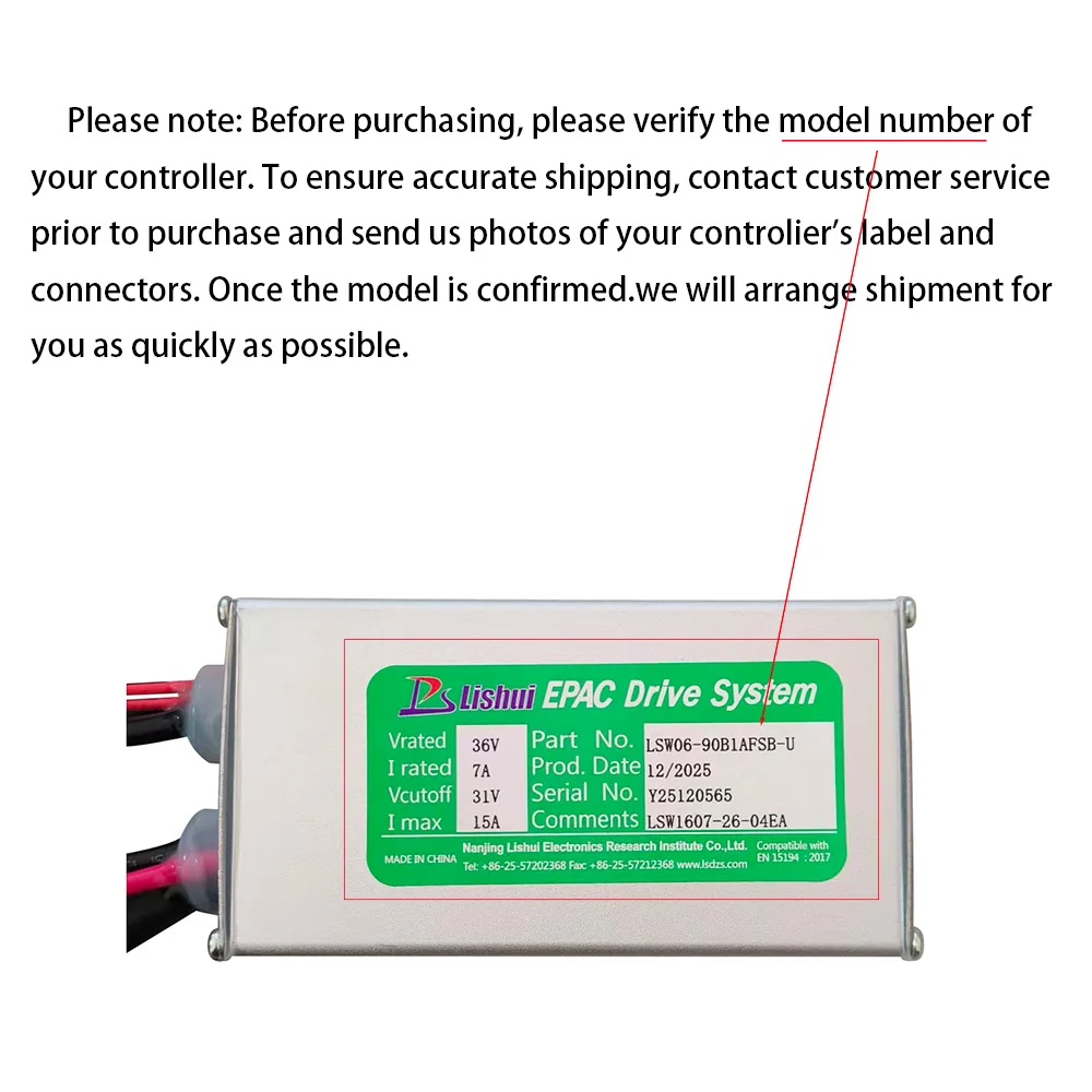 LSW06-90B1AFSB-U Ebike Brushless Motor Controller Custom Models 36V 15A for Electric Scooters Fat Bikes MTB Speed Controllers
