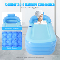 100kg Load Capacity Inflatable Bathtub PVC Material 160 * 84 * 64cm Size 3kg Gross Weight Household Foldable Foldable Bathtub