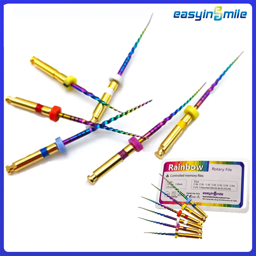 6pc/pack Dental endo rainbow file Endodontic root canal Rotary File Sx-F3 NITI engine tips 25MM for motor