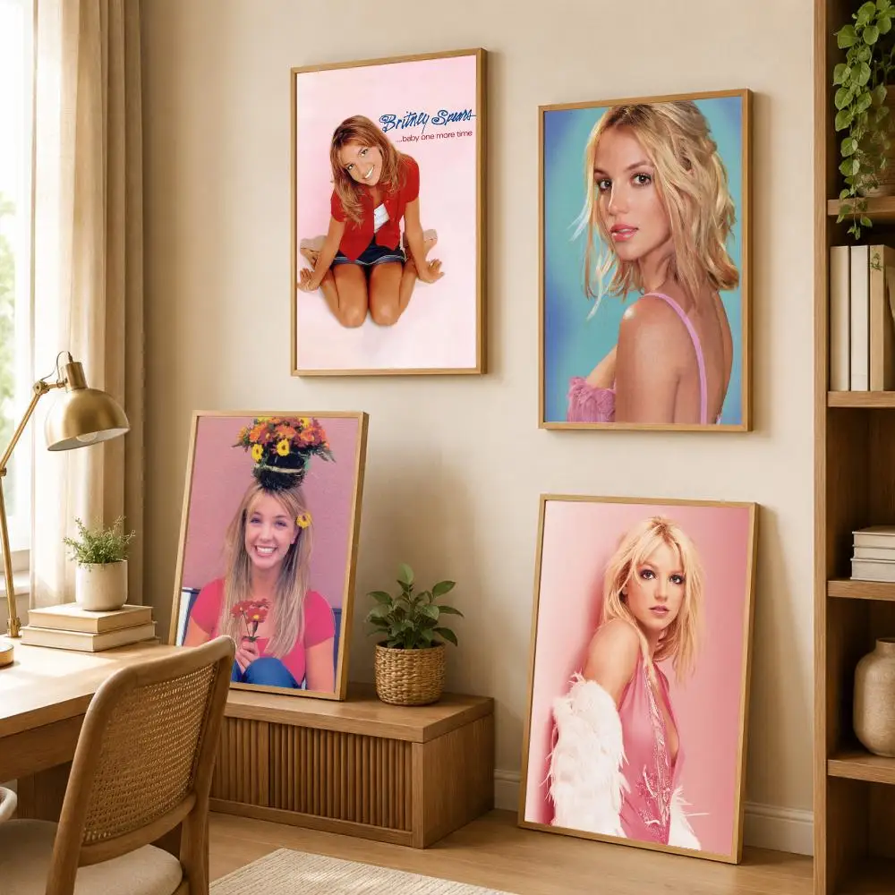Singer Britney S-Spears Poster Art Wall Stickers HD Painting Self Adhesive Wall Decals for Bedroom Living Room Home Decor