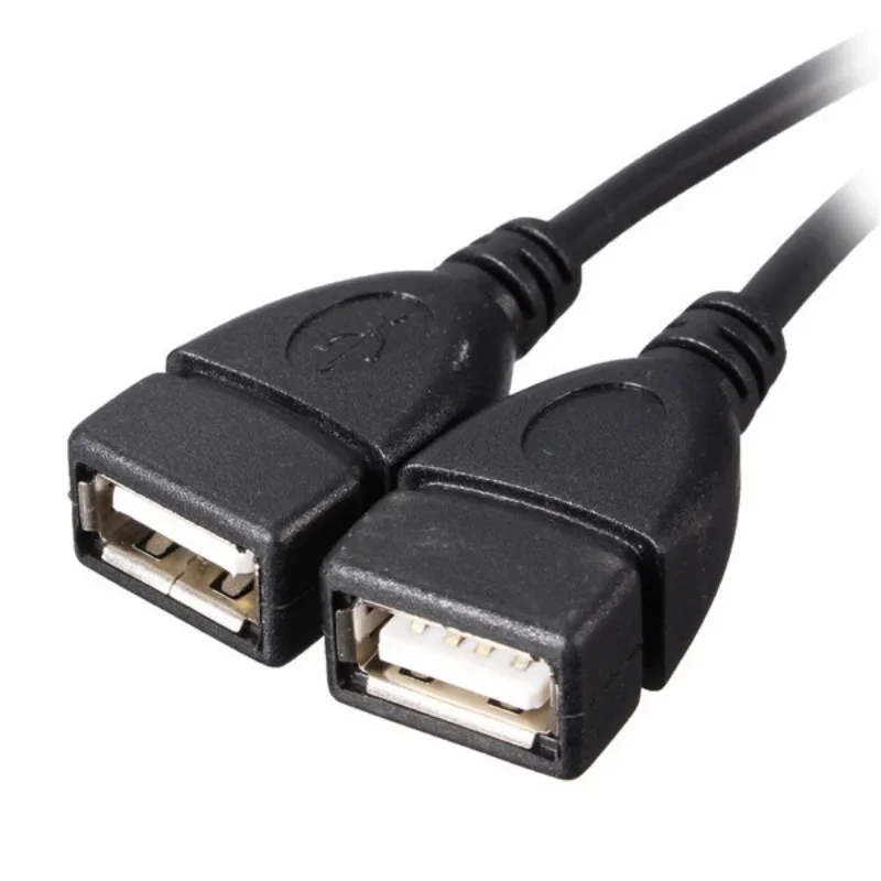 USB 2.0 A 1 male to 2 Dual USB Female Data Hub Power Adapter Y Splitter USB Charging Power Cable Cord Extension Cable