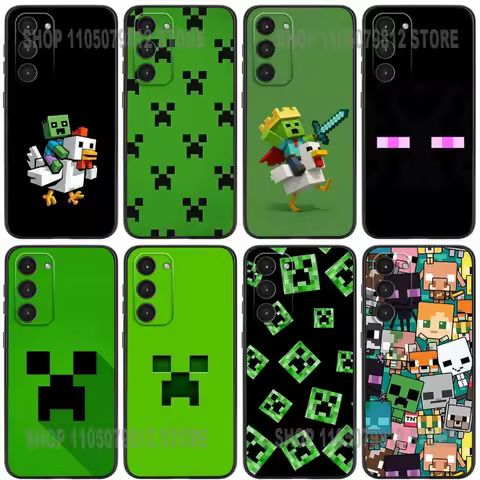 Green Pixel Monster C-Creeper Phone Case For Samsung Galaxy A20,21s,22,31,32,52,53,72,73,80,91 Soft Silicone Black Cover