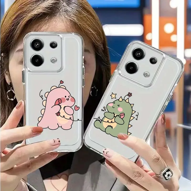 

Cartoon Dino Phone Call Phone Case For Xiaomi Poco C85 C71 M8 F7 X7 X6 F6 M6 X5 F5 F4 F3 F2 Pro Ultra 5G Space Shell