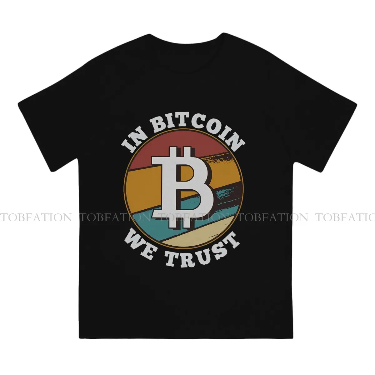 Vintage Bitcoin Cryptocurrency TShirt for Men We Trust Basic Casual Tee T Shirt Novelty Trendy Loose