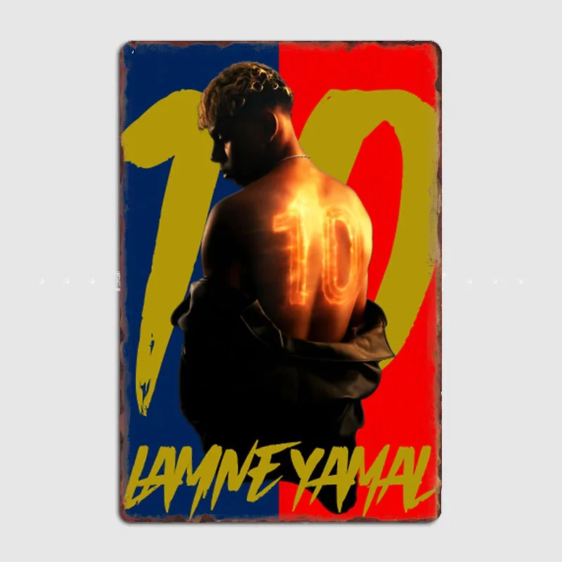 Lamine Yamal Football Player Retro Poster Metal Posters Sign Indoor Outdoor Room Decoration Home Decor Bar Decor Wall Decor