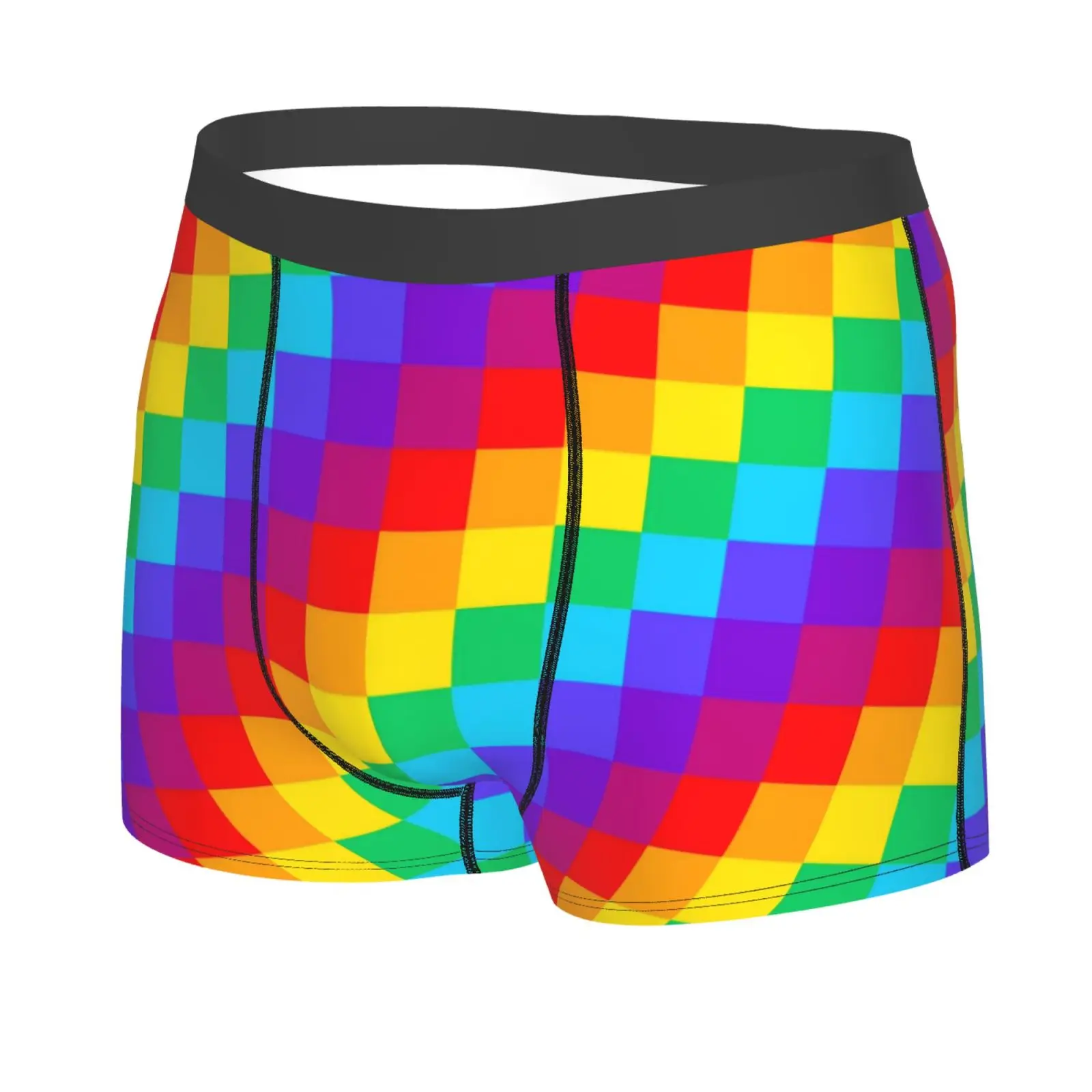 Color Race Checkered Flag Pattern Men Underwear Boxers Men Novelty Underpant Breathable Printed Male Underpants Man Boxer Briefs