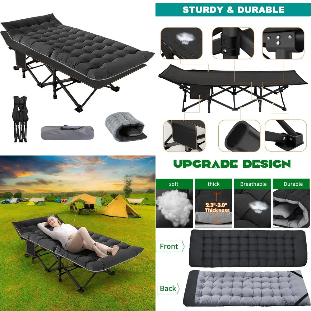 

Портативная двухслойная складная кроватка с матрасом, походная кровать для взрослых, легкая складная кровать в стиле милитари для приключений на открытом воздухе