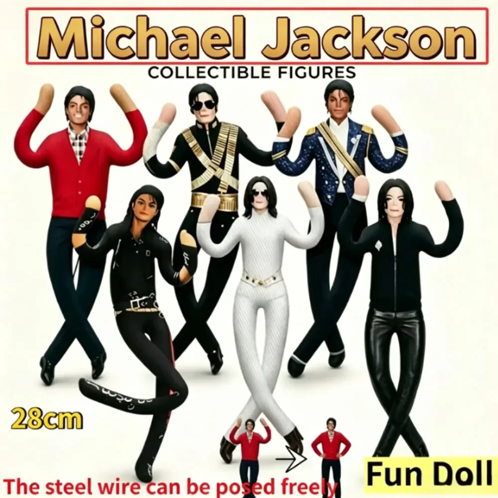 Figurine en peluche articulée Michael Jackson, accessoire de cosplay, décoration de chambre, cadeau de collection, design abstrait