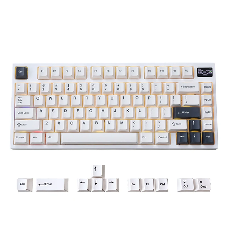 

Gif support Keydous 3 mode New NJ81 keyboard 2.4g Wireless RGB Hotswap Mechanical Keyboard Bluetooth MAC