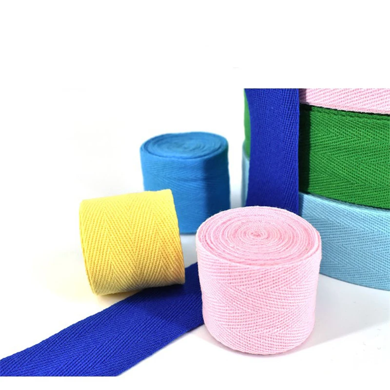 50 Yards Herringbone Tape100% Cotton Ribbon High Tenacity Belt Bag Lable Ribbon Sewing Tape Bias Binding DIY Crafts Accessories