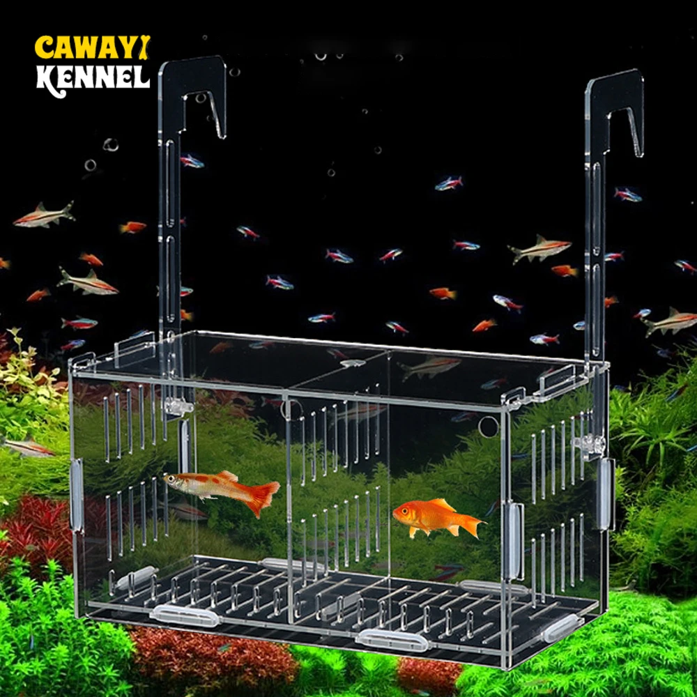 Aquarium Ornamental Fish Breeding Box Fish Shrimp Incubator Double Guppy Breeding Betta Fish Isolation Box Hydroponic Plant Box