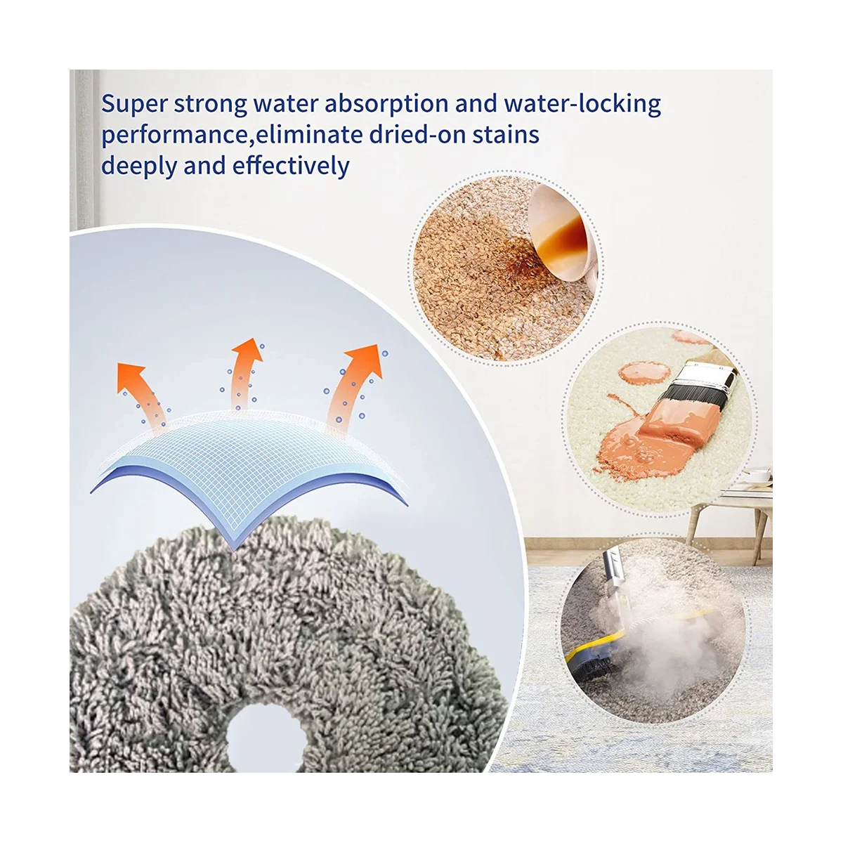 6Pcs Washable Mop Cloth for UWANT U200 Robotic Vacuum Cleaer Replacement Spare Parts