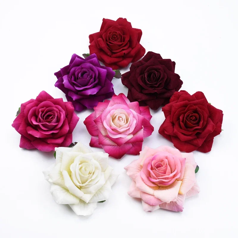 

2PCS 10CM Artificial Flower Big Roses Decoration Christmas Decorative Flowers Wreaths Wedding Bridal Accessories Clearance Love