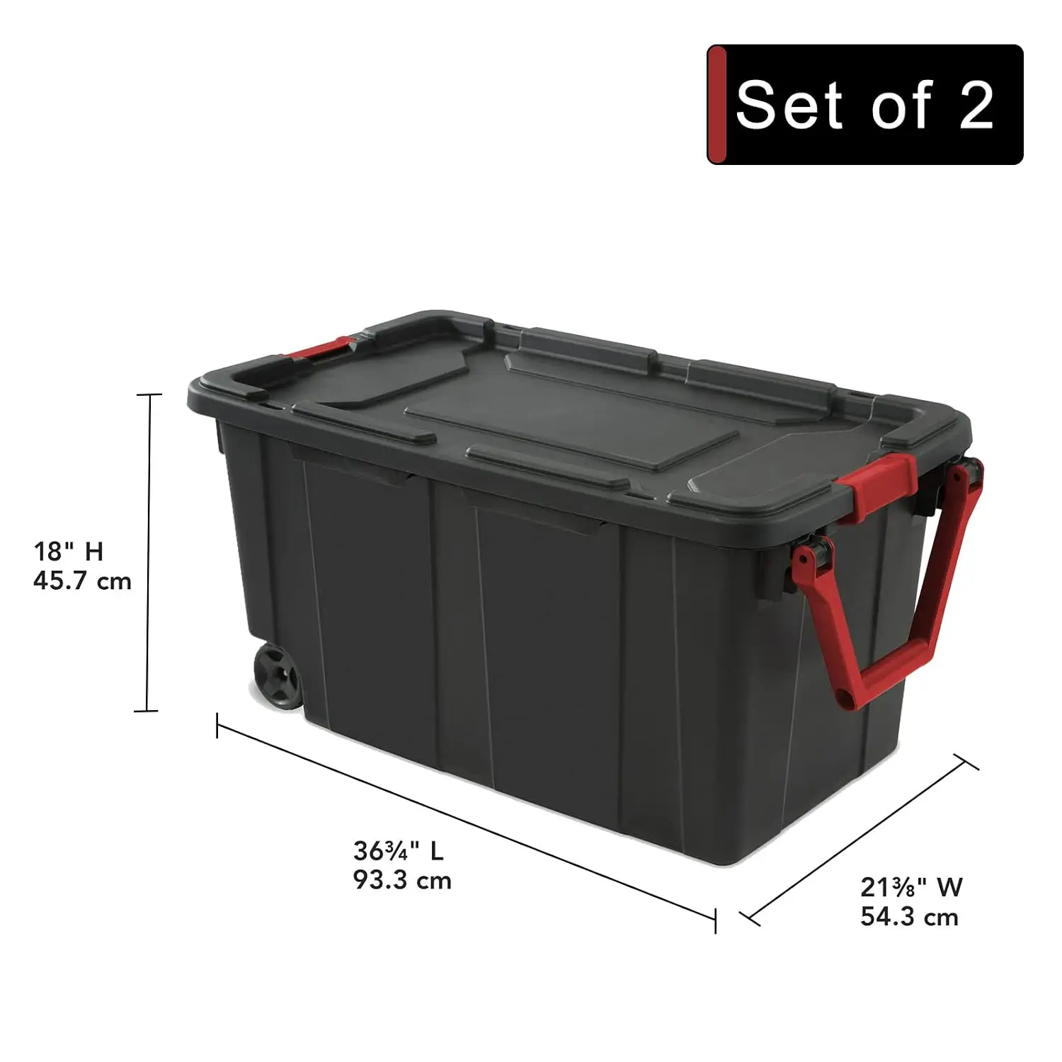 Storage Bins 40 Gallon Heavy-Duty Plastic Storage Bins, 2 Pack Container Totes with Durable Lid and Secure Latching Buckles