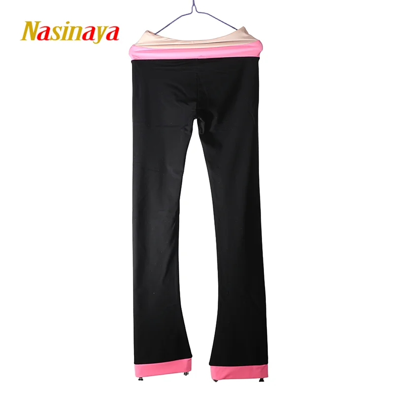 Figure Skating Competition Training Competition Women\'s Black Pants Patinaje Rhythmic Gymnastics Tight Fit Warm Colored Belt