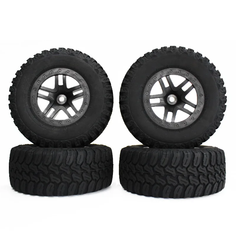 Genuine Austar 1/10 Short Course Truck Tires 4PCS - Compatible with VKAR, Hongqi 727, TRAXXAS Slash, Mountain Mouse, Aostar RC C
