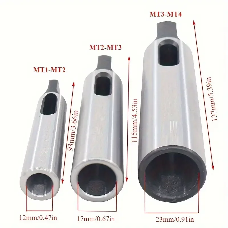 4 SZT./ 1 ZESTAW Adapter Stożek Morse'a MT1 do MT2 MT2 do MT3 MT3 do MT4 MT4 do MT5 Tuleja Redukcyjna do Wiertła Stożek Morse'a Adapter