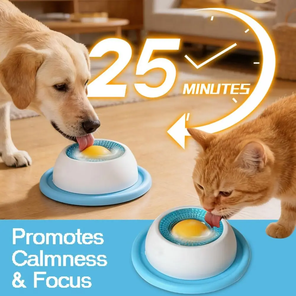 Funny Interactive Pet Lick Promotes Dental Health Self-Soothing Yogurt Licking Plate Training Snack Bowl For Dogs Cats