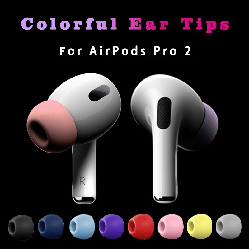 For Apple AirPods Pro 2 Replacement Ear Tips Earphone Covers Earpads Colorful Earbuds Silicone In Ear Eartip Cushion Accessories