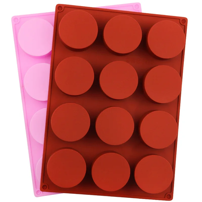 12 Even Round Blocks, Cake Silicone Mould DIY Crispy Chocolate Ice Cream Mold XG1073